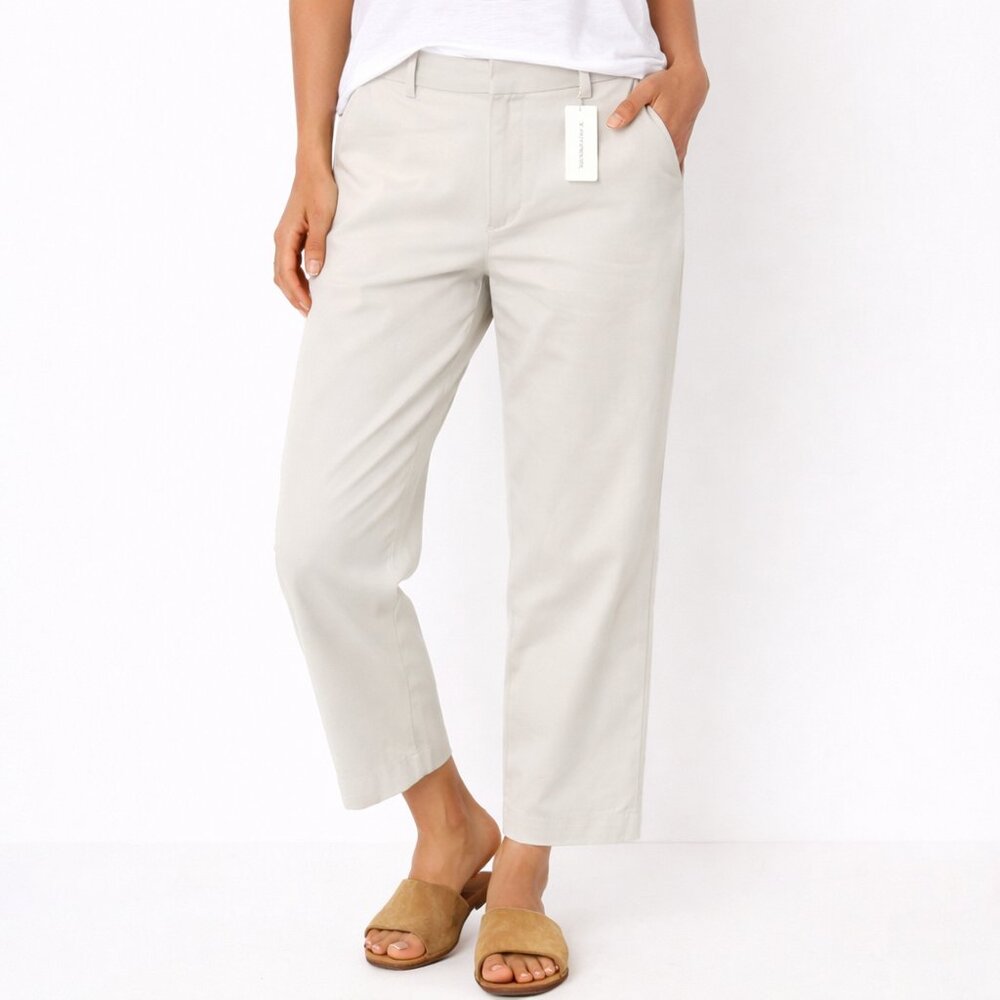 Banana Republic Premium Chinos Cream Size 8 Cropped Cotton NWT